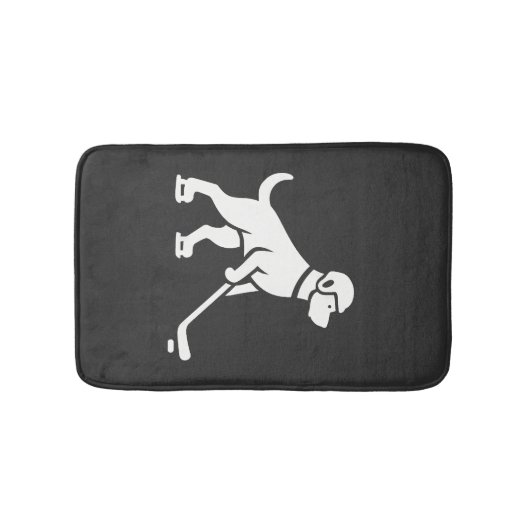 Hunde-Hockeyspieler-Silhouette Badematte (Vorderseite)