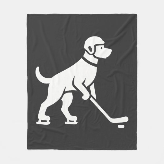 Hunde-Hockeyspieler-Silhouette Fleecedecke (Vorderseite)