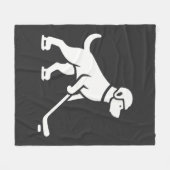 Hunde-Hockeyspieler-Silhouette Fleecedecke (Vorderseite (Horizontal))
