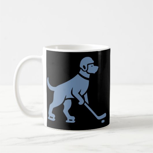 Hunde-Hockeyspieler-Silhouette Kaffeetasse (Links)