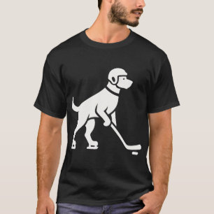 Hunde-Hockeyspieler-Silhouette T-Shirt