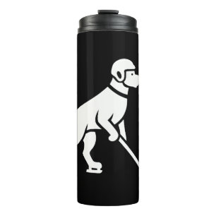 Hunde-Hockeyspieler-Silhouette Thermosbecher