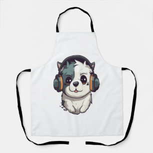 Hunde hören Musik Schürze