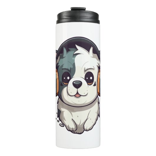 Hunde hören Musik Thermosbecher (Vorderseite)