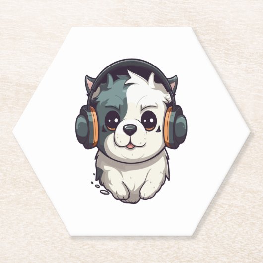 Hunde hören Musik Untersetzer (Vorderseite)