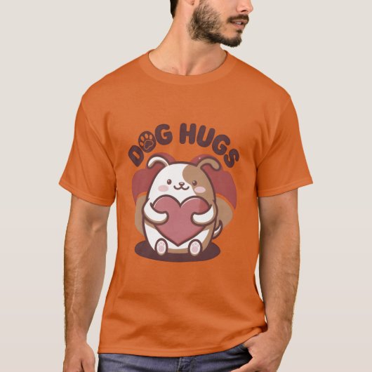 Hunde Hugs Retro Vintag T-Shirt (Vorderseite)