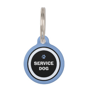 Hunde-ID-Tag - Blue & Black-Service-Hund Haustiermarke