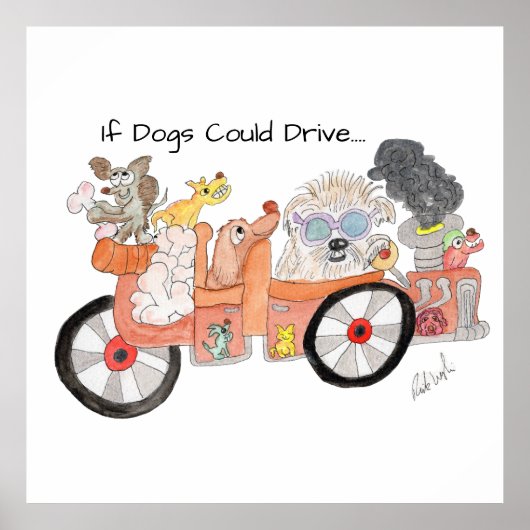 Hunde Ideales Auto Poster (Vorne)