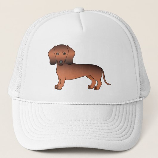 Hunde-Illustration der Dackel Rot Sable Smooth Truckerkappe (Vorderseite)