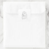 Hunde-Illustration, süße Cockapoo-Kunst Quadratischer Aufkleber (Tasche)