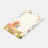 Hunde-Illustration Süße Frühlingsblumen Floral Wei Post-it Klebezettel (angewinkelt)