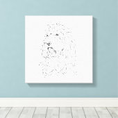 Hunde-Illustration, Wandkunst Cockapoo Leinwanddruck (Insitu (Holzboden))