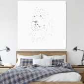 Hunde-Illustration, Wandkunst Cockapoo Leinwanddruck (Insitu (Schlafzimmer))