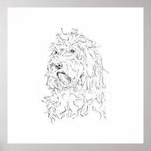 Hunde-Illustration, Wandkunst Cockapoo Poster