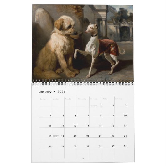 Hunde im 19. Jahrhundert Kalender (Jan 2026)