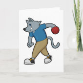 Hunde im Bowling mit Bowlingball Karte (Vorderseite)