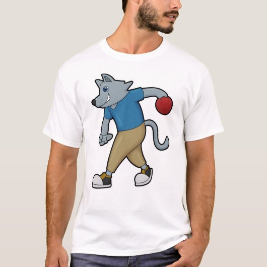 Hunde im Bowling mit Bowlingball T-Shirt (Vorderseite)