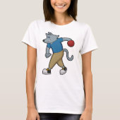 Hunde im Bowling mit Bowlingball T-Shirt (Vorderseite)