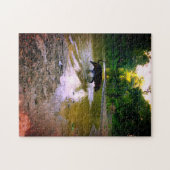 Hunde im Fluss spielen Puzzle (Horizontal)