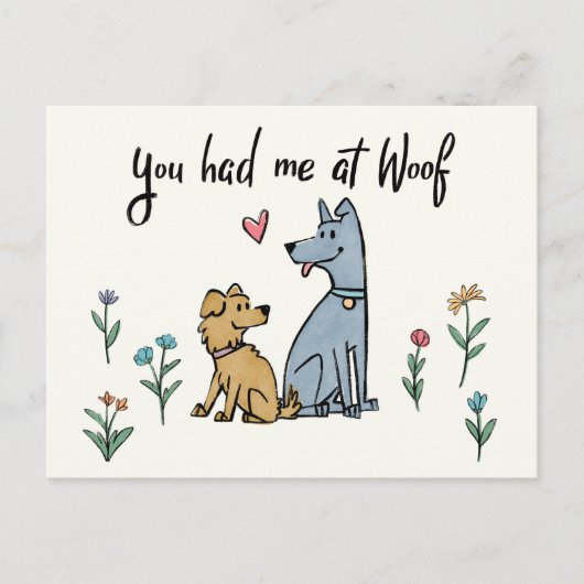 Hunde im Garten III | Du hattest mich in Woof Postkarte (Vorderseite)