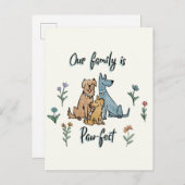 Hunde im Garten IV | Unsere Familie ist paw-fect Postkarte (Vorne/Hinten)