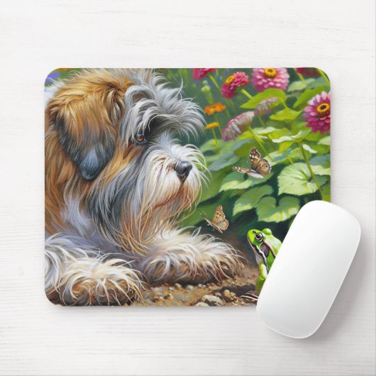 Hunde im Garten mit Frosch Mousepad (Mit Mouse)