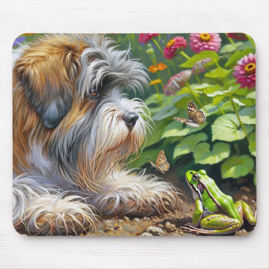 Hunde im Garten mit Frosch Mousepad (Vorne)