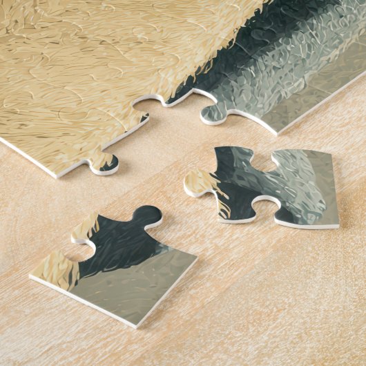 Hunde im Handtuch mit Cat Jigsaw Puzzle (Seite)