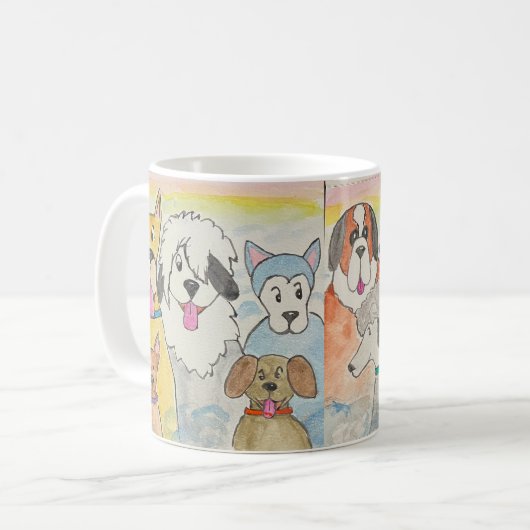 Hunde im Himmel Kaffeetasse (Vorderseite Links)