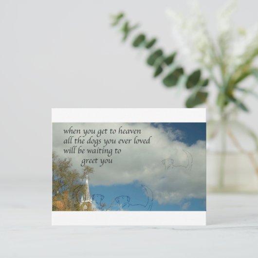 Hunde im Himmel Postkarte (Stehend Vorderseite)