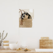 Hunde im Korb Poster (Küche)
