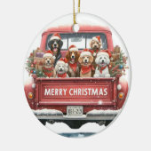 HUNDE IM LASTWAGEN Ornamente (Links)