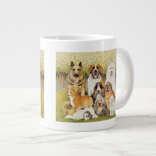 Hunde im Mai Jumbo-Tasse (Vorderseite Rechts)