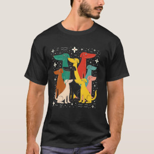 Hunde im Mid-Century-Modern-Look 50er 60er Jahre S T-Shirt