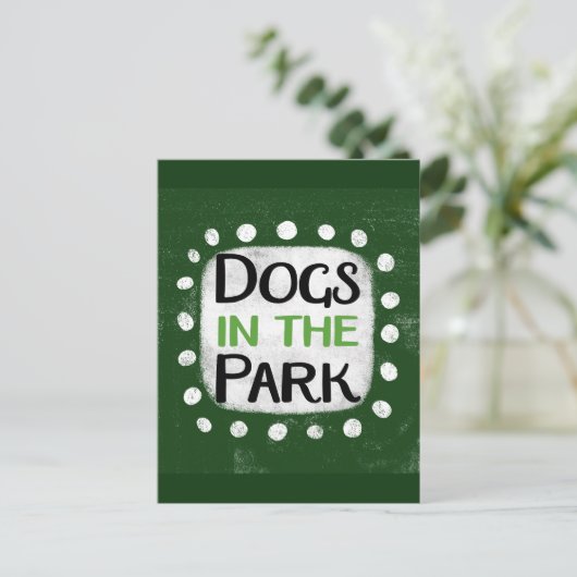 Hunde im Park Postcard Postkarte (Stehend Vorderseite)