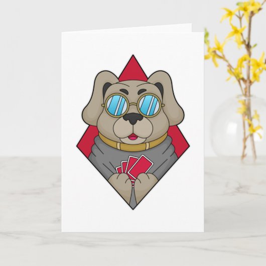 Hunde im Poker mit Poker-Karten Karte (Gelbe Blume)