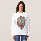 Hunde im Poker mit Poker-Karten Sweatshirt (Vorne ganz)