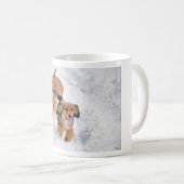 Hunde im Schnee Kaffeetasse (VorderseiteRechts)
