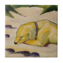 Hunde im Schnee liegen (von Franz Marc)