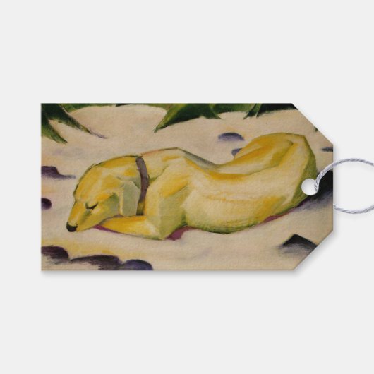 Hunde im Schnee liegen (von Franz Marc) Geschenkanhänger (Vorderseite (Horizontal))