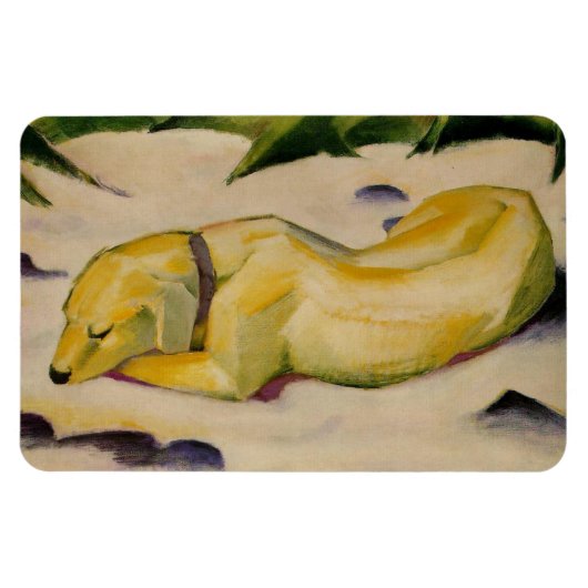 Hunde im Schnee liegen (von Franz Marc) Magnet (Horizontal)