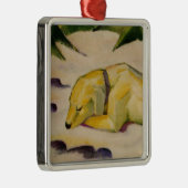 Hunde im Schnee liegen (von Franz Marc) Ornament Aus Metall (Rechts)