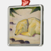 Hunde im Schnee liegen (von Franz Marc) Ornament Aus Metall (Links)