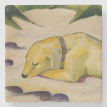 Hunde im Schnee liegen (von Franz Marc)