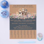 Hunde im Terminkassettengeschäft der Blume Flyer (Einzeln)