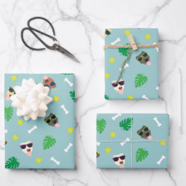 Hunde im Urlaub Geschenkpapier Set