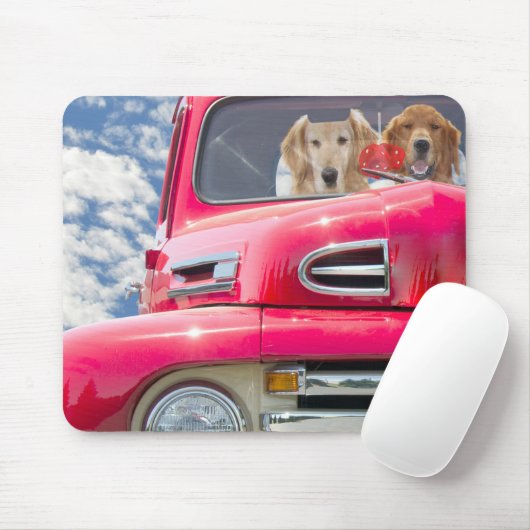 Hunde im Vintagen LKW Mousepad (Mit Mouse)
