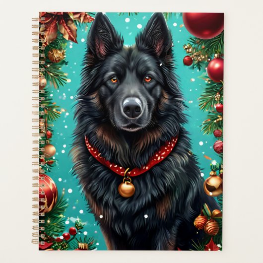 Hunde im Weihnachtsdekor Planer (Vorderseite)