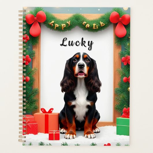 Hunde im Weihnachtsdekor Planer (Vorderseite)