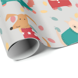 Hunde im Weihnachtsschwitz Geschenkpapier